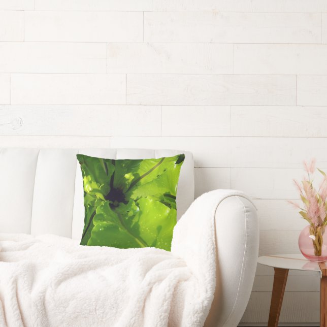 Big Green Fern Blätter, Kissen (Liege)