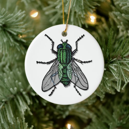Big Green Fly Keramik Ornament (Baum)