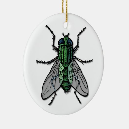 Big Green Fly Keramik Ornament (Rechts)