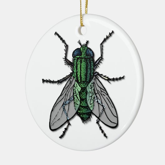 Big Green Fly Keramik Ornament (Links)