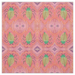 Big Green Käfer Bug on Red Strip Stoff