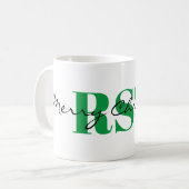 Big Green Monogram und Frohe Weihnachts Classic Kaffeetasse (Vorderseite Links)