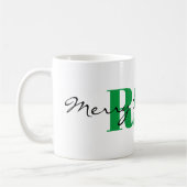 Big Green Monogram und Frohe Weihnachts Classic Kaffeetasse (Links)