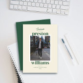 Big Green Name Abschluss Ankündigung Foto-Karte