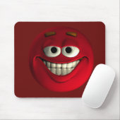 Big Grin Red Emoticon Mousepad (Mit Mouse)