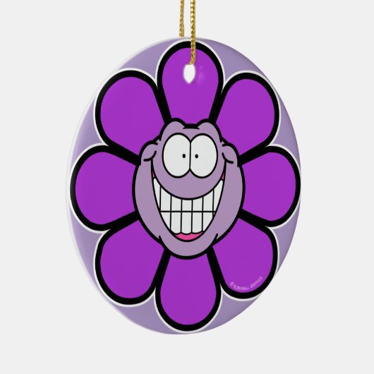 Big Grinning Lila Blume Ornament (Rechts)