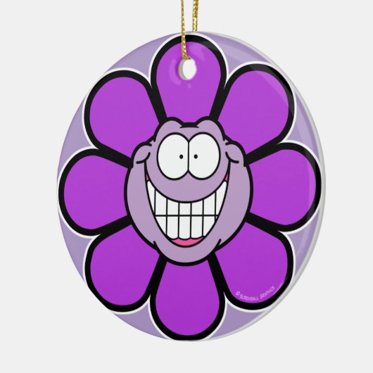 Big Grinning Lila Blume Ornament (Links)