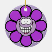 Big Grinning Lila Blume Ornament (Hinten)
