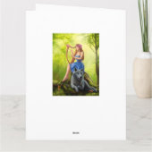 Big Grußkarte Fantasy Girl Fee und Wolf Karte (Rückseite)