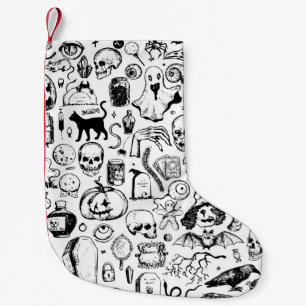 Big Halloween Doodles Kollektion. handgezogener Vi Kleiner Weihnachtsstrumpf