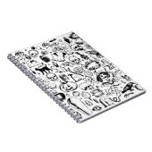 Big Halloween Doodles Kollektion. handgezogener Vi Notizblock (Rechte Seite)