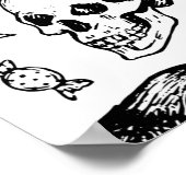 Big Halloween Doodles Kollektion. handgezogener Vi Poster (Ecke)