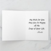 Big Happy Birthday Men Sunset Tropical Trees Karte (Innenseite)