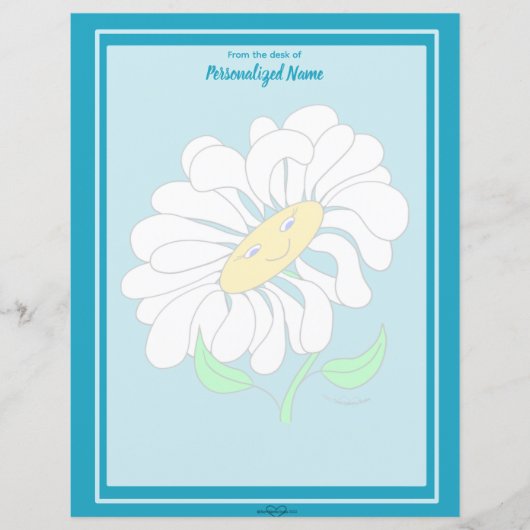 Big Happy Daisy Blue Unlinated Paper Sheet (Vorderseite)