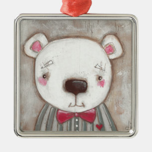 BIG HAPPY FACES by studiodudaart - Polar Bear Ornament Aus Metall