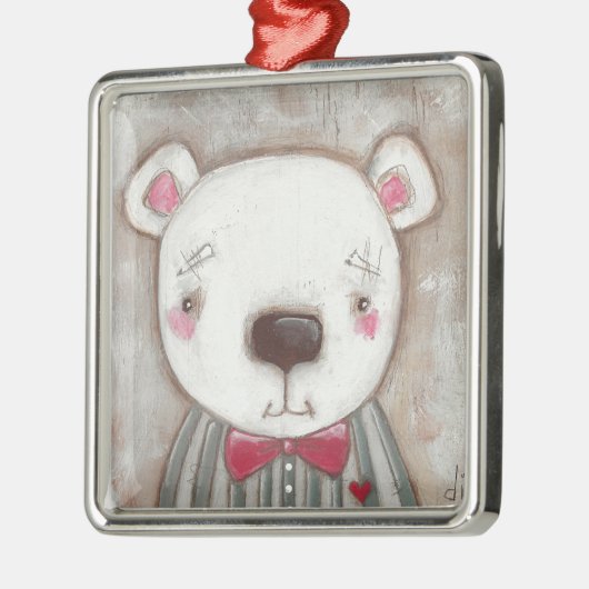 BIG HAPPY FACES by studiodudaart - Polar Bear Ornament Aus Metall (Links)