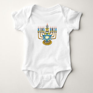 Big Happy Hanukkah Baby Strampler