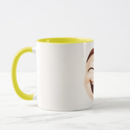 Big happy laugh – closed eyes smiling face tasse