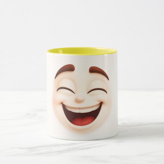 Big happy laugh – closed eyes smiling face tasse (Zentrum)