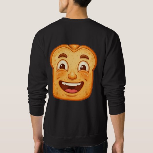 Big Happy Smiling Toast Slice Mascot Sweatshirt (Rückseite)