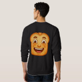 Big Happy Smiling Toast Slice Mascot Sweatshirt (Schwarz voll)