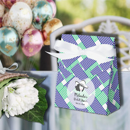 Big Hat Brautparty Navy Green Strips Zelt Geschenkschachtel