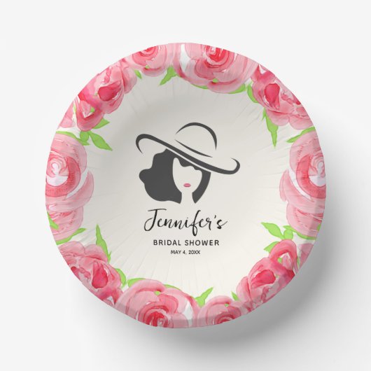 Big Hat Derby Brautparty Pappteller (Vorderseite)