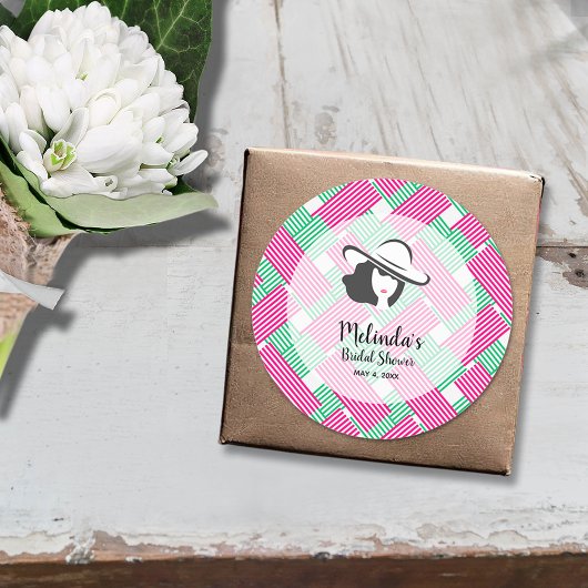 Big Hat Derby Brautparty Runder Aufkleber