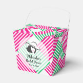 Big Hat Derby Lady Hot Pink Green Stripes 2" Geschenkschachtel (Vorderseite)