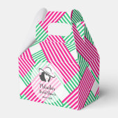 Big Hat Derby Lady Hot Pink Green Stripes Gable Geschenkschachtel (Vorderseite)