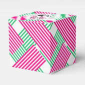 Big Hat Derby Lady Pink Green Stripes Square Geschenkschachtel (Vorderseite)