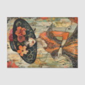 BIG HAT FASHION MÄDCHEN DECOUPAGE SEIDENPAPIER (Vorderseite)