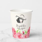 Big Hat Lady Rose Brautparty Pappbecher (Rückseite)