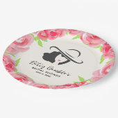 Big Hat Lady Rose Derby Brautparty Pappteller (Schrägansicht)