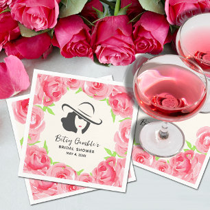 Big Hat Lady Rose Derby Brautparty Serviette