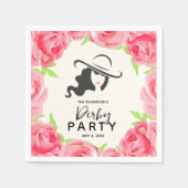 Big Hat Lady Rose Derby Party Serviette (Vorderseite)