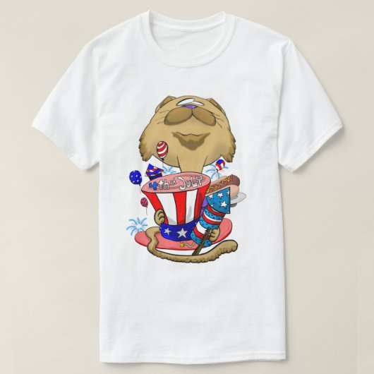 Big Head 4. Juli Cat T-Shirt (Design vorne)