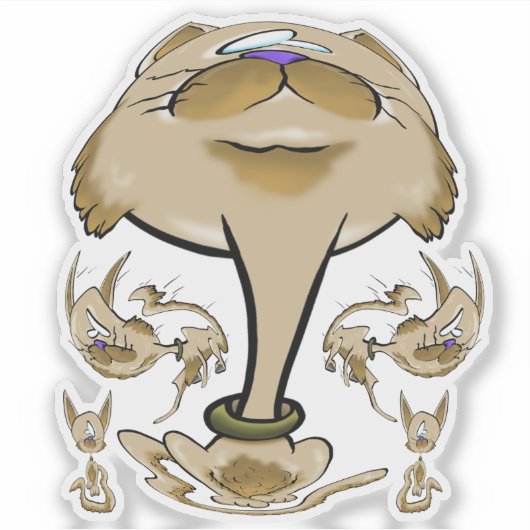 Big Head Cat Aufkleber (Vorderseite)