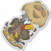 Big Head Erntedank Cat Aufkleber (Vorderseite)