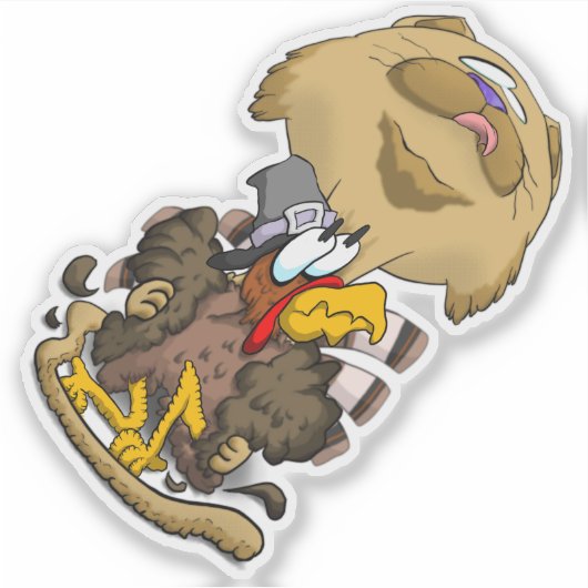 Big Head Erntedank Cat Aufkleber (Vorderseite)