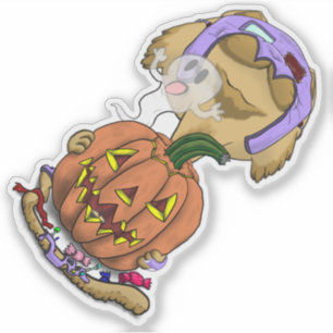 Big Head Halloween Cat Aufkleber