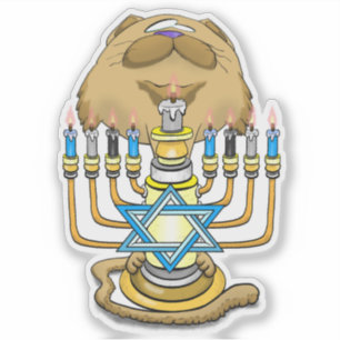 Big Head Hanukkah Cat Aufkleber