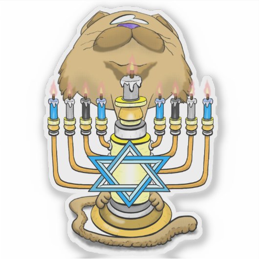 Big Head Hanukkah Cat Aufkleber (Vorderseite)