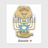 Big Head Hanukkah Cat Aufkleber (Blatt)
