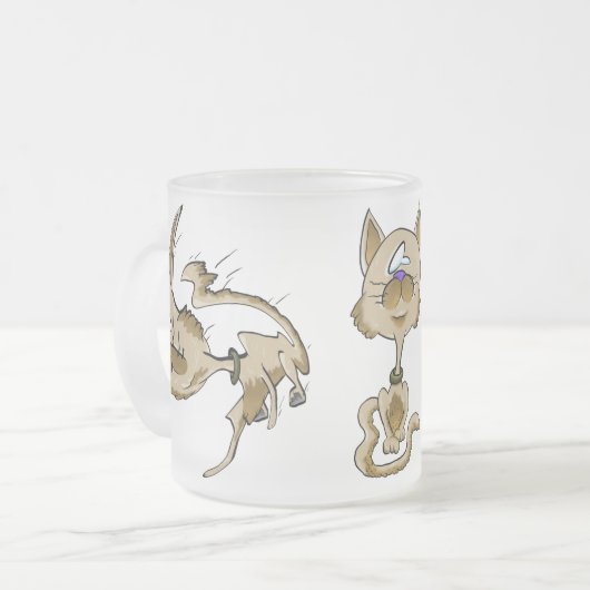 Big Head Jump Cat Mattglastasse (Vorderseite Links)