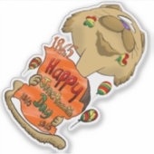 Big Head Juneteenth Cat Aufkleber (Vorderseite)