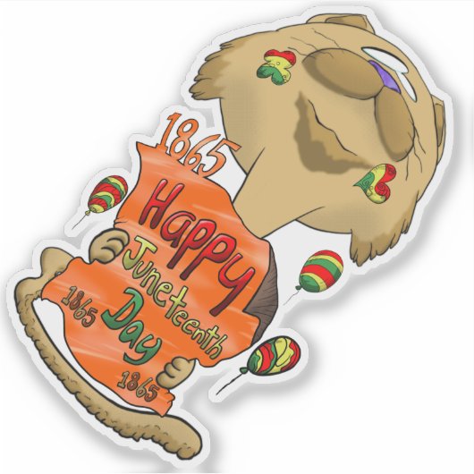 Big Head Juneteenth Cat Aufkleber (Vorderseite)