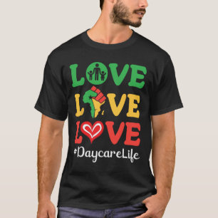 Big Heart Africa Map Raise Fist Liebe Liebe Liebe T-Shirt