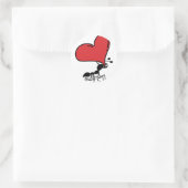 Big Heart Ant, viel Liebe Ant Runder Aufkleber (Tasche)