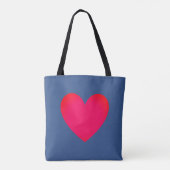 Big Heart Editable Blue Laptop Totbeutel Tasche (Rückseite)